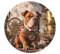 English Bulldog1000 Pièces pour Puzzles pour Adultes Et Enfants Pet DogPuzzle Circulaire, Puzzle Familial, Pression Réduite, Jouets Éducatifs, Difficile, Impossible1000pcs (67.5x67.5cm)