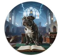 English Bulldog1000 Pièces pour Puzzles pour Adultes Et Enfants Pet DogPuzzle Rond, Décoration Moderne, Jeu, Cadeau Unique, Décoration, Cadeau, Difficile, Impossible1000pcs (67.5x67.5cm)