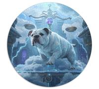 English Bulldog1000 Pièces pour Puzzles pour Adultes Et Enfants Pet DogPuzzle Rond, Décoration Moderne, Jeu, Cadeau Unique, Jouets Éducatifs, Difficile, Impossible1000pcs (67.5x67.5cm)