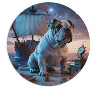 English Bulldog1000 Pièces pour Puzzles pour Adultes Et Enfants Pet DogPuzzle Rond, Décoration Moderne, Jeu, Cadeau Unique, Décoration, Cadeau, Difficile, Impossible1000pcs (67.5x67.5cm)