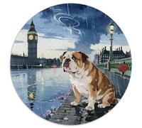 English Bulldog1000 Pièces Puzzles pour Adultes Et Enfants Chien de compagniePuzzle Circulaire, Jeu Éducatif, Challenge Toy, Décoration, Cadeau, Difficile, Impossible1000pcs (67.5x67.5cm)