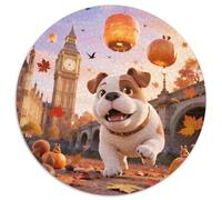 English Bulldog1000 Pièces Puzzles pour Adultes Et Enfants Chien de compagniePuzzle Circulaire, Jeu Éducatif, Challenge Toy, Jouets Éducatifs, Difficile, Impossible1000pcs (67.5x67.5cm)