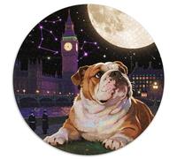 English Bulldog1000 Pièces Puzzles pour Adultes Et Enfants Chien de compagniePuzzle Rond, Jeu Éducatif, Challenge Toy, Jouets Éducatifs, Difficile, Impossible1000pcs (67.5x67.5cm)