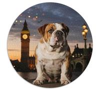 English Bulldog1000 Pièces Puzzles pour Adultes Et Enfants Chien de compagniePuzzle Rond, Jeu Éducatif, Challenge Toy, Jouets Éducatifs, Difficile, Impossible1000pcs (67.5x67.5cm)