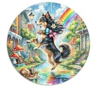 English Cocker Spaniel Puzzle 1000 Pièces Familial Pression Réduite Chien de Compagnie Puzzle Rond Jeu D'Intelligence pour Adultes Et Enfants1000pcs (67.5x67.5cm)