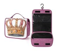English Crown Cottagecore Trousse de toilette de voyage esthétique pour femme, organiseur de maquillage à suspendre avec crochet pour shampooing