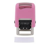 ENGLISH DATE STAMPER ADJUSTABLE NUMBER SELF INKING STAMPER CLEAR STAMPING NON SMUDGE PORTABLE ON THE GO PINKISH