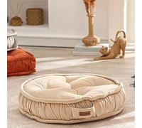 English Home Grand Coussin de Sol Oreiller de Sol Rond Plancher épais Sièges Confortables Matelassés Soft Booster Coussin de siège pour Yoga Méditation Salon Balcon, Beige, 57 cm 22 Pouces