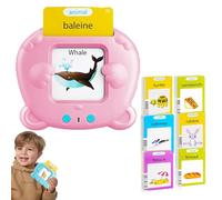 English Learning Talking Flash Cards for Toddlers,Talking Flash Cards for Toddlers,Apprendre À Parler Alphabet Couleurs Nombre Animaux,Carte Éducatif Jouet pour Enfants De 2 À 6 Ans-Pink