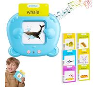 English Learning Talking Flash Cards for Toddlers,Talking Flash Cards for Toddlers,Apprendre À Parler Alphabet Couleurs Nombre Animaux,Carte Éducatif Jouet pour Enfants De 2 À 6 Ans-Blue