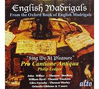 English Madrigals "Sing me at pleasure". Ledger.