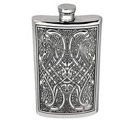 English Pewter Company Fiole de hanche en étain, 8 oz, design celtique [CEL153]