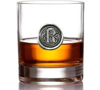 English Pewter Company - Verre à whisky avec monogramme et initiale 325 ml - Personnalisable R claire
