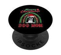 English Pointer Christmas Santa Hat Dog Mom Boho Rainbow PopSockets PopGrip Adhésif