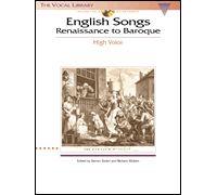 English Songs: Renaissance To Baroque