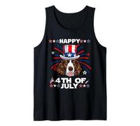 English Springer Spaniel Dog Patriotic American 4th of July Débardeur