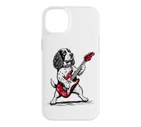 English Springer Spaniel Rock Funny Dog Jouant de la Guitare Coque pour iPhone 14 Plus