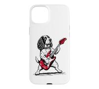 English Springer Spaniel Rock Funny Dog Jouant de la Guitare Coque pour iPhone 15 Plus