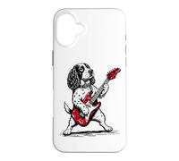 English Springer Spaniel Rock Funny Dog Jouant de la Guitare Coque pour iPhone 16 Plus
