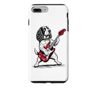 English Springer Spaniel Rock Funny Dog Jouant de la Guitare Coque pour iPhone 7 Plus/8 Plus