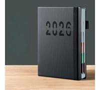 English-style 2026 Daily Planner Notebook with 365 Pages for Time Management, One Page per Day (black)