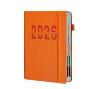 English-style 2026 Daily Planner Notebook with 365 Pages for Time Management, One Page per Day (orange)