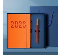 English-style 2026 Daily Planner Notebook with 365 Pages for Time Management, One Page per Day (Orange gift box set)