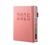 English-style 2026 Daily Planner Notebook with 365 Pages for Time Management, One Page per Day (pink)
