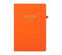 English-style 2026 Daily Planner Notebook with 365 Pages for Time Management, One Page per Day (red)