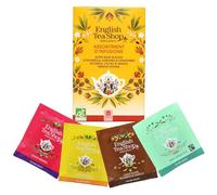English Tea Shop -Assortiment Découverte - Infusions Bio -4 Mélanges fruités - Baies rouges - Citronelle, Agrumes et Gingenbre - Roobios, Cacao Vanille - Menthe - Boîte de 20 sachets