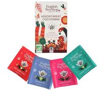 English Tea Shop -Assortiment Découverte - Infusions et thés Bio - 4 Mélanges cocooning -Chaï rouge- Fruits d'hiver - Boost - Mentholé- Boîte de 20 sachets