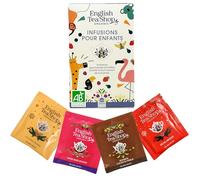 English Tea Shop - Infusions bio pour enfants - 4 tisanes fruitées sans théine à infuser à chaud ou à froid - Sans sucre, sans additif - Boite de 20 sachets