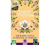 English Tea Shop - Thé Blanc Bio - Coco et Fruit de la passion - Boîte de 20 sachets - Agriculture biologique