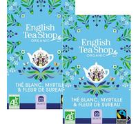 English Tea Shop Thé Blanc Myrtille Fleur de Sureau Bio Lot de 2 x 20