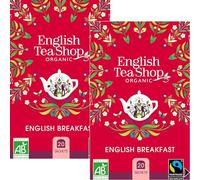 English Tea Shop - Thé Noir Bio - English Breakfast - Boîte de 20 sachets - Lot de 2 - Agriculture biologique