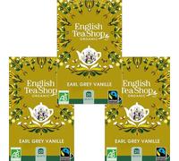 English Tea Shop - Thé Noir Earl Grey Vanille Bio - Issu du Commerce Équitable - Arômes de Bergamote - Boite de 20 Sachets (Lot de 3)