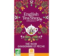 English Tea Shop Thé Noir Gingembre Pêche Bio Boîte de 20 Sachets