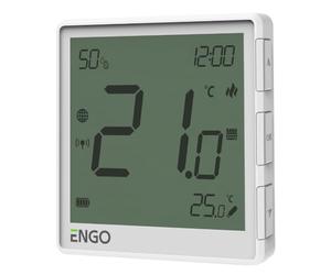 ENGO E-One Thermostat Intelligent sans Fil, contrôleur programmable WiFi, ZigBee 3.0, Chauffage au Sol, Compatible Alexa, Pompe à Chaleur Tuya Smartlife Control pour chaudière (Blanc, EONE-BATW)