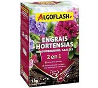 ALGOFLASH Engrais 2 en 1 pour Hortensias, Rhododendrons, Azalées Spécial pH, jusqu'à 10 Plantes, 1 kg, HORTOPH1N