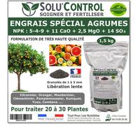 Engrais Spécial Agrumes 1,5 kg - SoluControl - Formulation Organo-Minerale - Citronnier, Oranger, Mandarinier, Clémentinier…