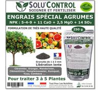 Engrais Spécial Agrumes 250 g - SoluControl - Formulation Organo-Minerale - Citronnier, Oranger, Mandarinier, Clémentinier...
