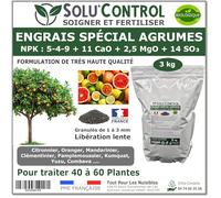 Engrais Spécial Agrumes 3 kg - SoluControl - Formulation haute qualité Organo-Minerale - Citronnier, Oranger, Mandarinier, Clémentinier, Pamplemoussier, Kumquat, Yuzu, Combava ...