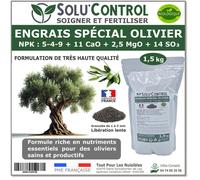 ENGRAIS Spécial OLIVIER 1,5 kg - SoluControl - Formulation haute qualité Organo-Minerale - Utilisable en Agriculture BIOLOGIQUE