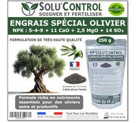 ENGRAIS Spécial OLIVIER 250 g - SoluControl - Formulation haute qualité Organo-Minerale - NPK 5-4-9 - Utilisable en Agriculture BIOLOGIQUE