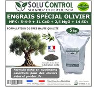 ENGRAIS Spécial OLIVIER 5 kg - SoluControl - Formulation haute qualité Organo-Minerale - NPK 5-4-9 - Utilisable en Agriculture BIOLOGIQUE