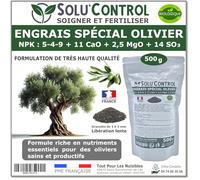 ENGRAIS Spécial OLIVIER 500 g - SoluControl - Formulation haute qualité Organo-Minerale - NPK 5-4-9 - Utilisable en Agriculture BIOLOGIQUE