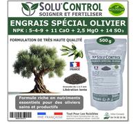 ENGRAIS Spécial OLIVIER 500 g - SoluControl - Formulation haute qualité Organo-Minerale - Utilisable en Agriculture BIOLOGIQUE