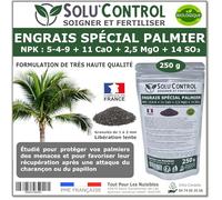 Engrais Spécial Palmier 250 g - SoluControl - Formulation haute qualité Organo-Minerale - Idéal après attaque du charancon rouge ou du papillon du palmier.