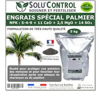 Engrais Spécial Palmier 5 kg - SoluControl - Formulation haute qualité Organo-Minerale - Idéal après attaque du charancon rouge ou du papillon du palmier.