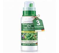 Engrais universel concentré liquide NPK 10-10-10 avec Kelp & chélate de fer - plantes d’intérieur, balcon & jardin, légumes & plantes aromatiques - 500 ml (jusqu’à 125 L d’arrosage)